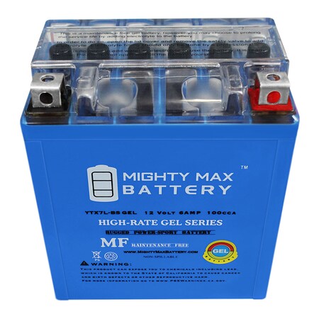 Mighty Max YTX7L-BS 12V 6Ah Battery For Suzuki DR 125, 200, 250, 350, GZ250 Models
